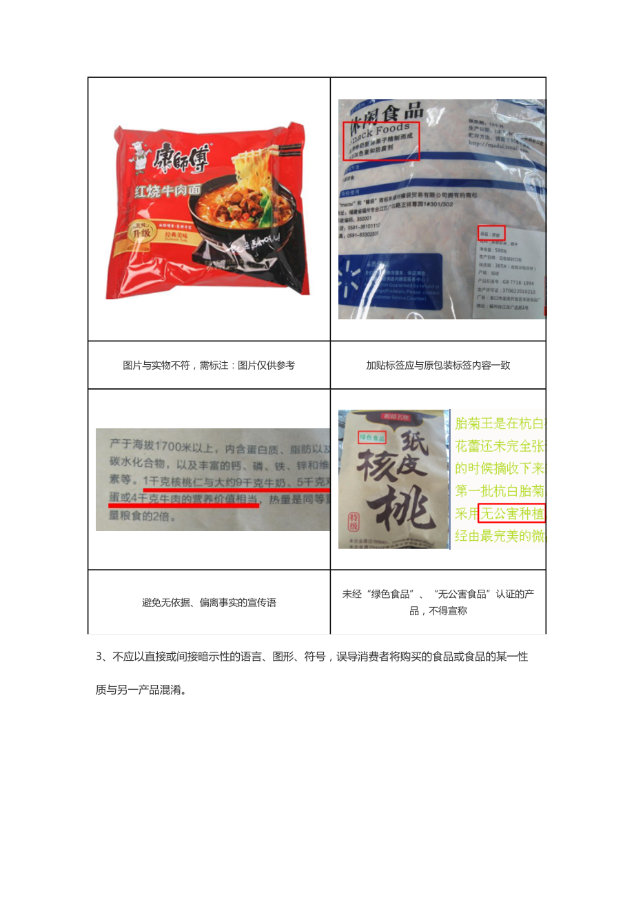 预包装食品标签不合格案例-对照7718强制性标识内容