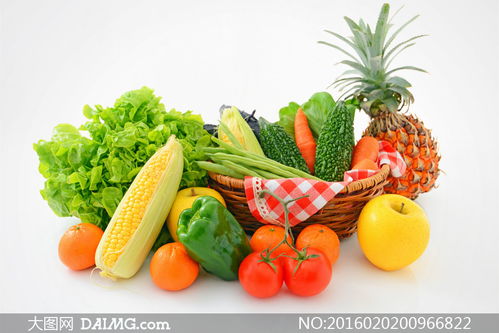 玉米辣椒与苦瓜等水果蔬菜高清图片